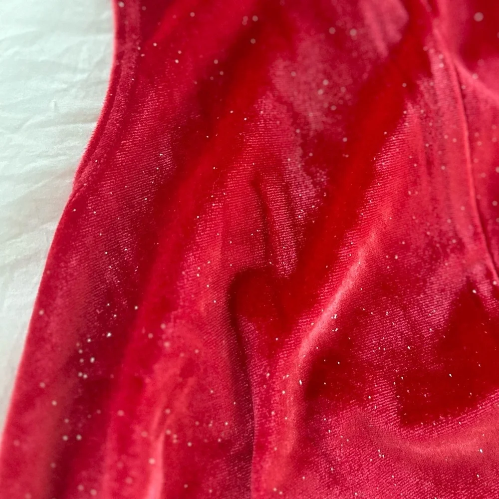 Melrose and Market Girls Red Velour Swing Dress